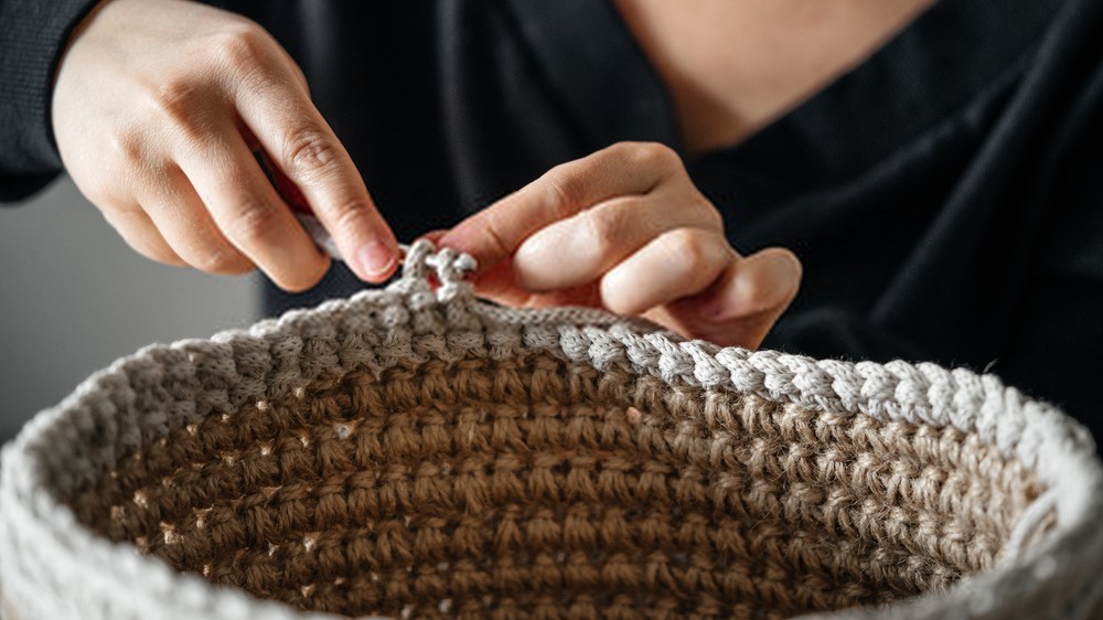 How to Make a Crochet Basket Stiff